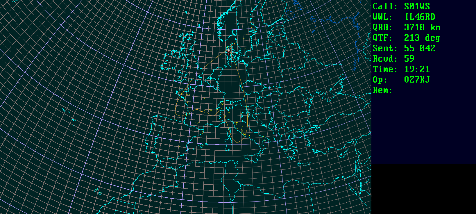 Polar map for 50 MHz