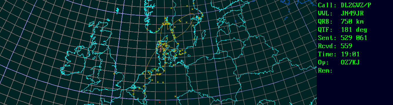 Polar map for 144 MHz