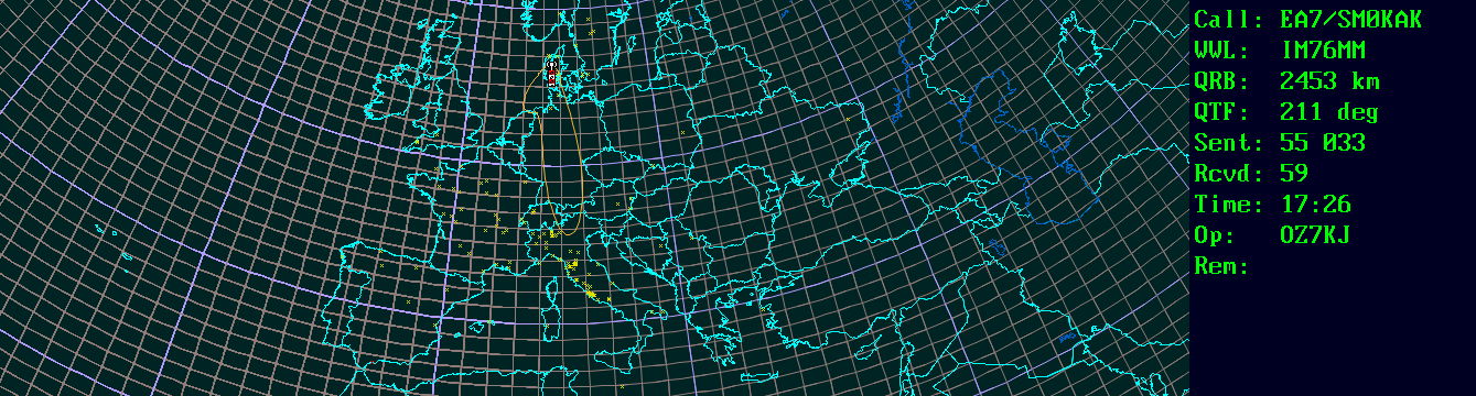 Polar map for 50 MHz