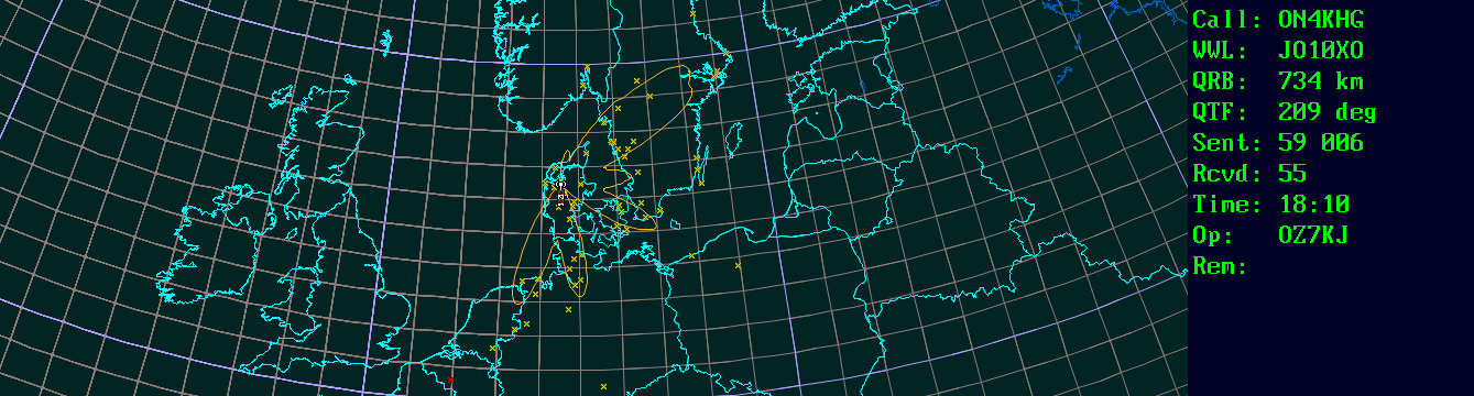 Polar map for 144 MHz