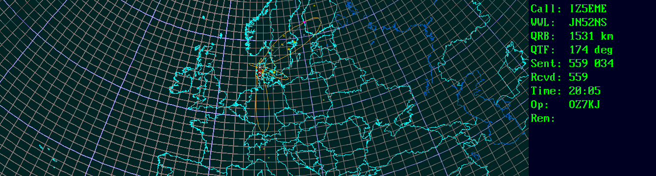 Polar map for 50 MHz