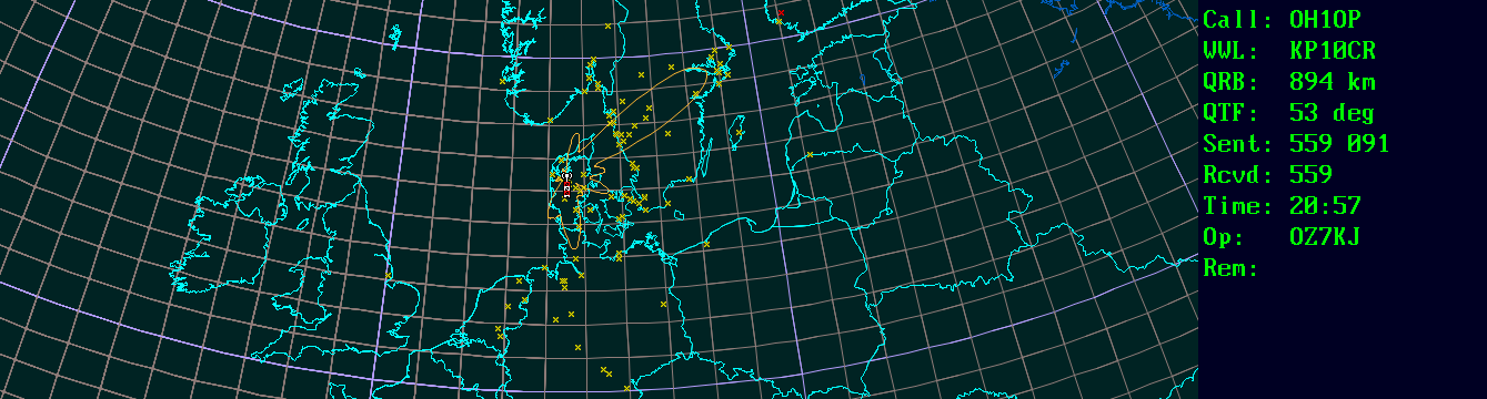 Polar map for 145 MHz