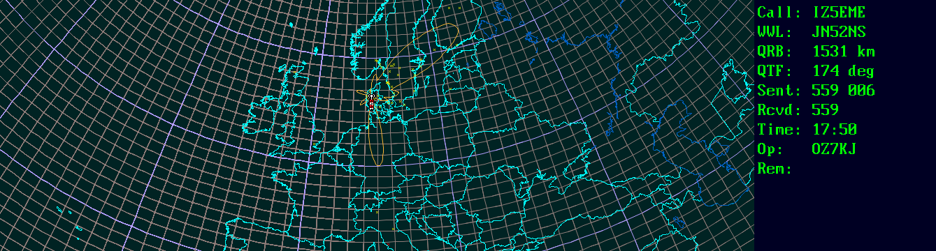 Polar map for 50 MHz