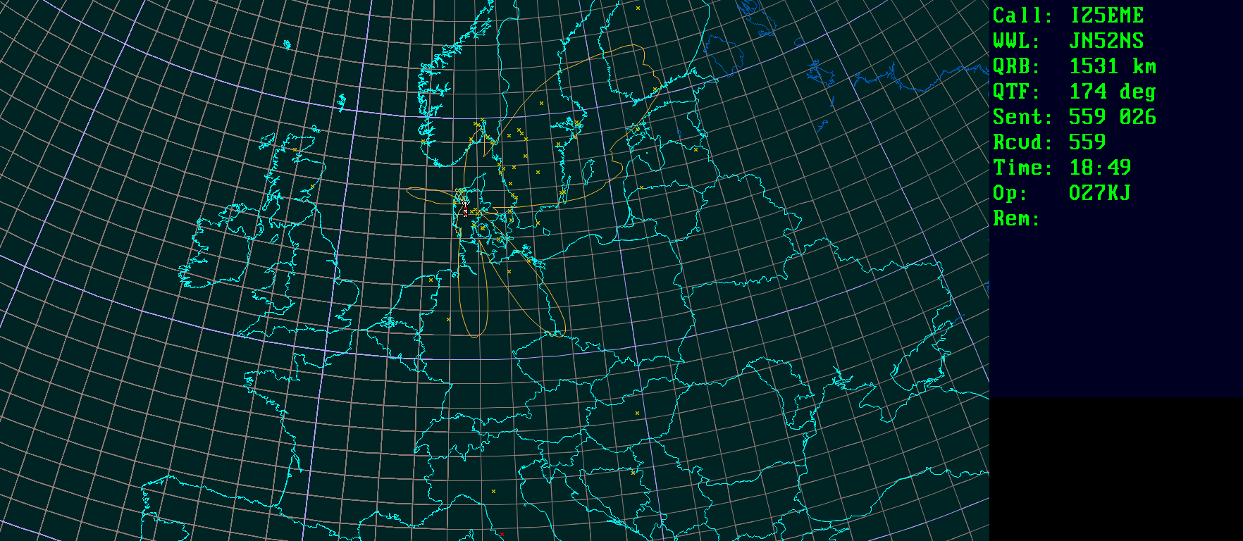 Polar map for 50 MHz