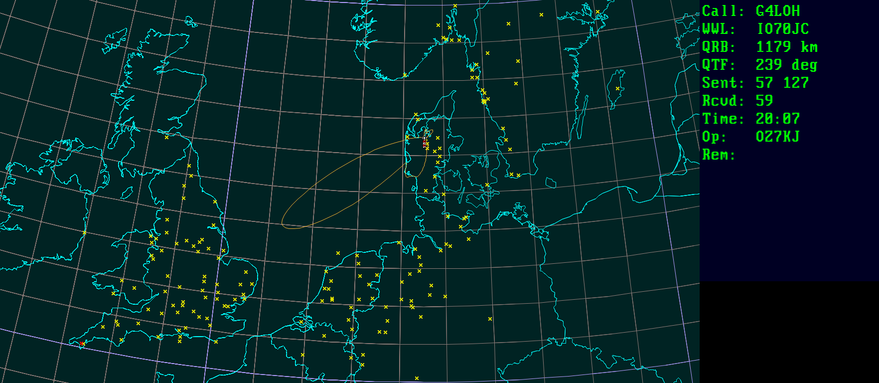 Polar map for 145 MHz