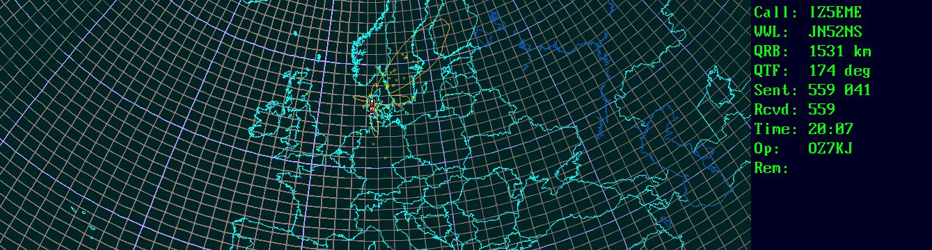 Polar map for 50 MHz