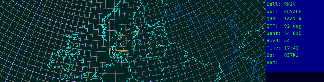 Polar map for 50 MHz