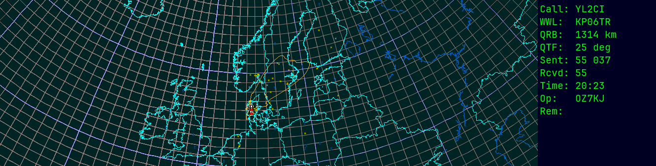 Polar map for 50 MHz